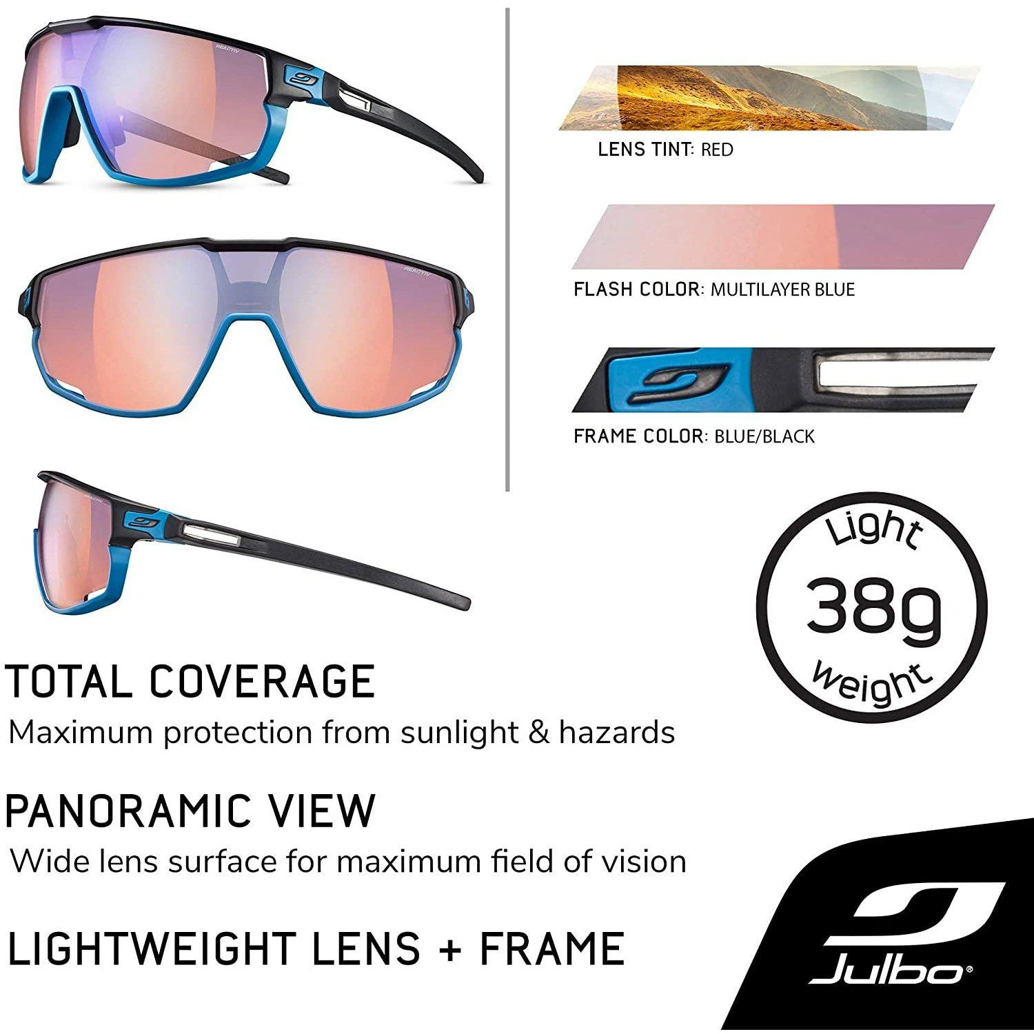 Julbo Rush Sunglasses W/REACTIV Or Spectron Lens 19 Julbo Rush Sunglasses W/REACTIV Or Spectron Lens - Image 17