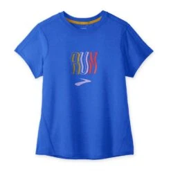 Brooks Women's Distance Graphic Short Sleeve Shirt -Favorite Wear medium 97863eff fdad 43bc 9bdd c4fa0b071b71