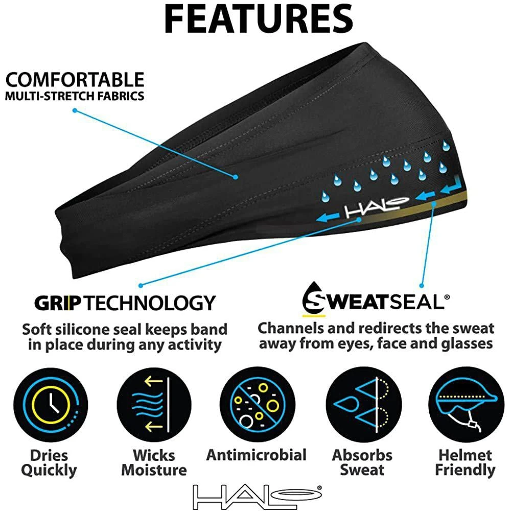 Halo Headband Unisex Bandit 4" Wide Pullover Sweatband 13 Halo Headband Unisex Bandit 4" Wide Pullover Sweatband - Image 11